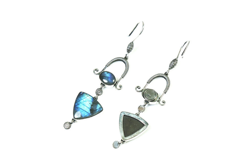 Ethnic Earrings "Colorful" with Labradorite