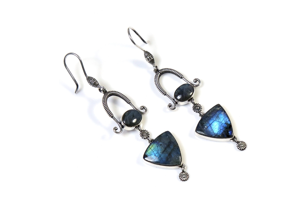 Ethnic Earrings "Colorful" with Labradorite