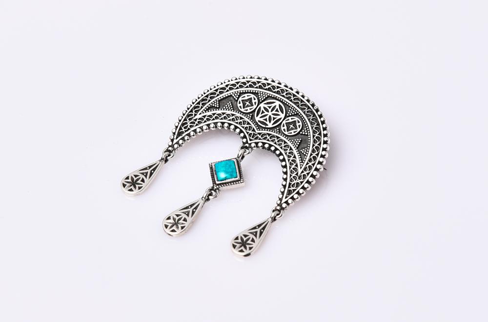 Brooch "Daghdghan"  with Natural Stones