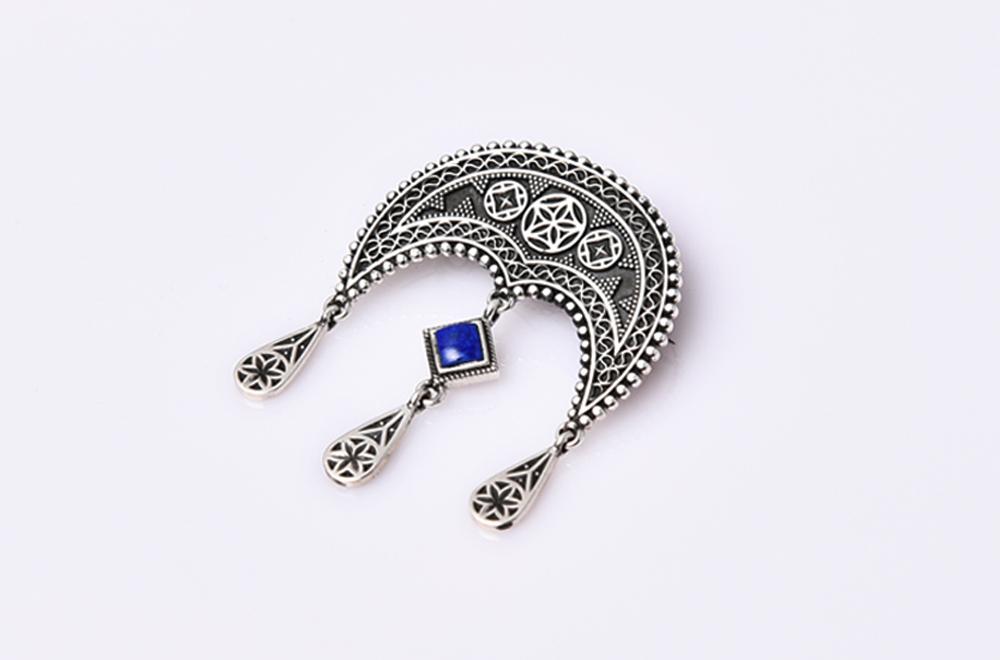 Brooch "Daghdghan"  with Natural Stones